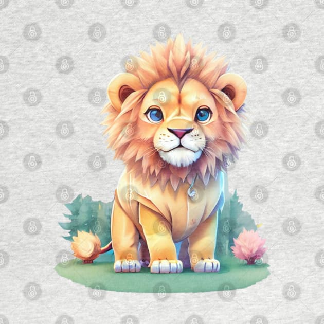 colorful cute lion by A&A